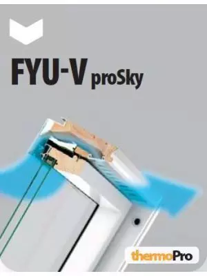 Fakro FYU-V U3 proSky Tuimeldakraam verhoogde tuimelas 94x206 cm
